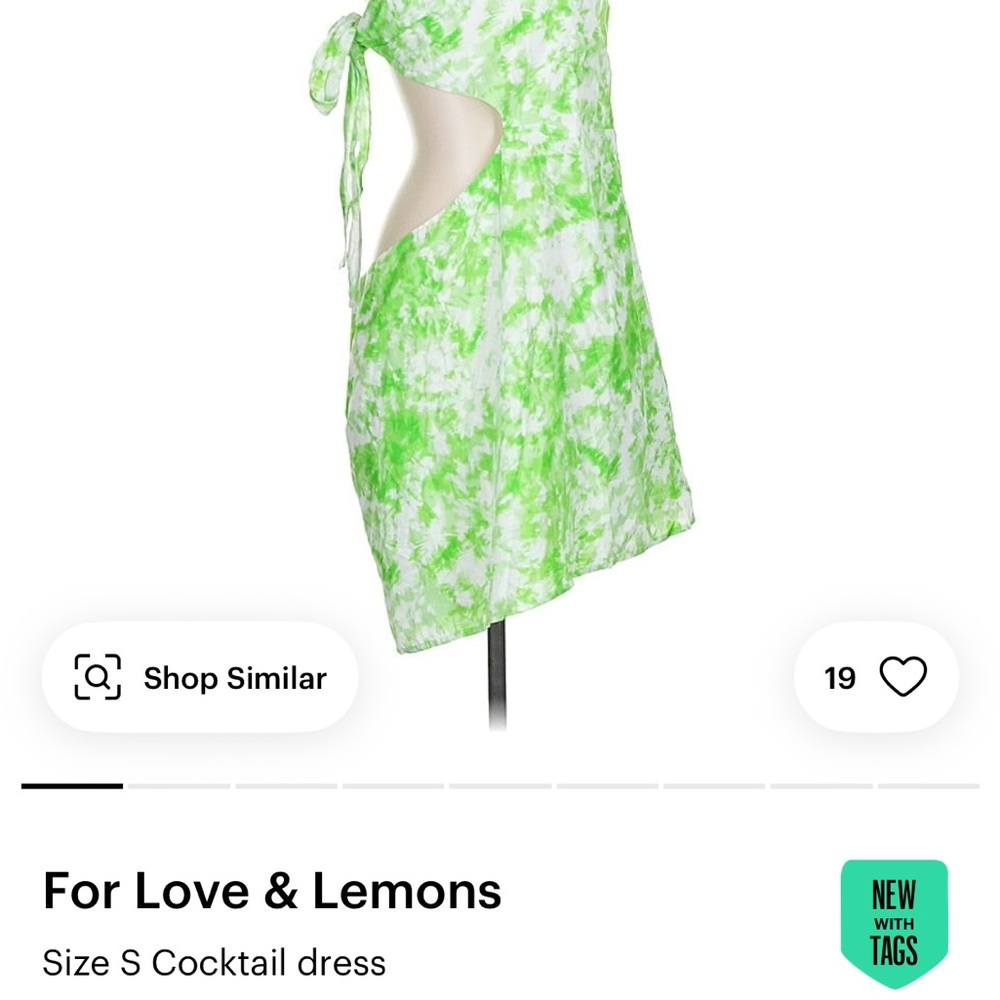 For Love and Lemons Green One Shoulder Dress